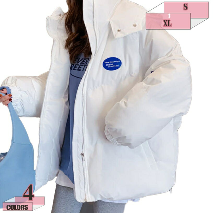 Down Coat - 500円OFFクーポン ダウンコート ダウンジャケット レディース ショートコート 中綿コート ダウン フード付き 冬服 長袖 厚手 防寒着 暖かい カジュアル オシャレ アウター きれいめ ゆったり 大きいサイズ 通勤 白 ブラック ピンク gratiahome