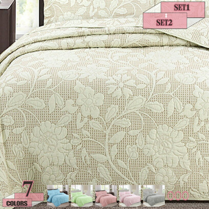 1000円OFFクーポン 模様替え 北欧 ベッドスプレッド マルチカバー 家庭用 キルティング 花柄 おしゃれ ..