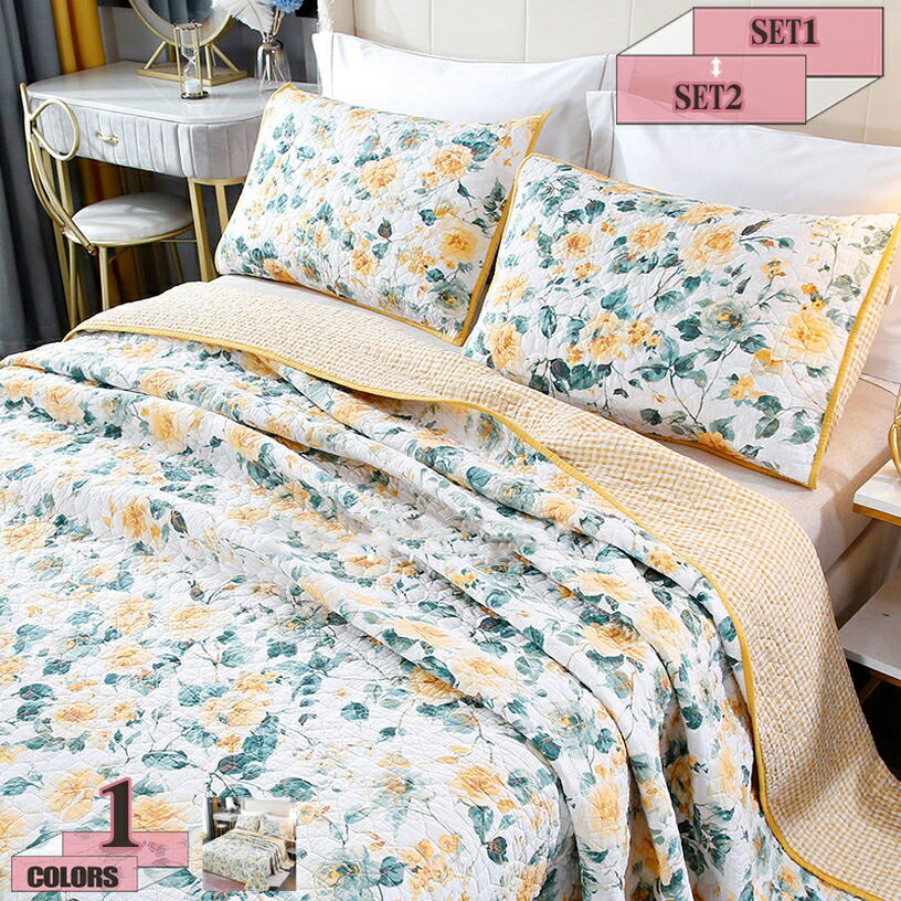 1000円OFFクーポン ベッドカバー 花柄 肌に優しい ベッドスプレッド 寝具カバー 敷きシーツ コットン ..