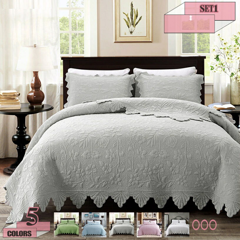 2000円OFFクーポン ベッドカバー ベッドスプレッド キルティング キルティング 北欧 マルチカバー 花柄 刺 ベッドキルト ベッドスプレッド ブランケット ソファーカバー おしゃれ 寝室 寝具カバー かわいい 優しい肌触り 通気性 耐久性 gratiahome