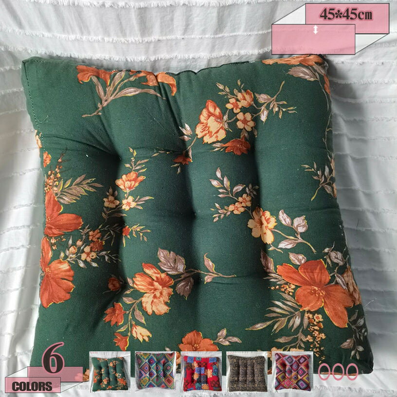 メイン素材：綿麻製▼保湿性、吸湿性に優れています。▼優.れた耐久性と快適なタッチ感を持ち、人々をリラックスさせます。▼マルチカラーが可愛く、空間を明るくキュートにしてくれるシートクッションです。▼オフィス、書斎、寝室などに置くことができます...