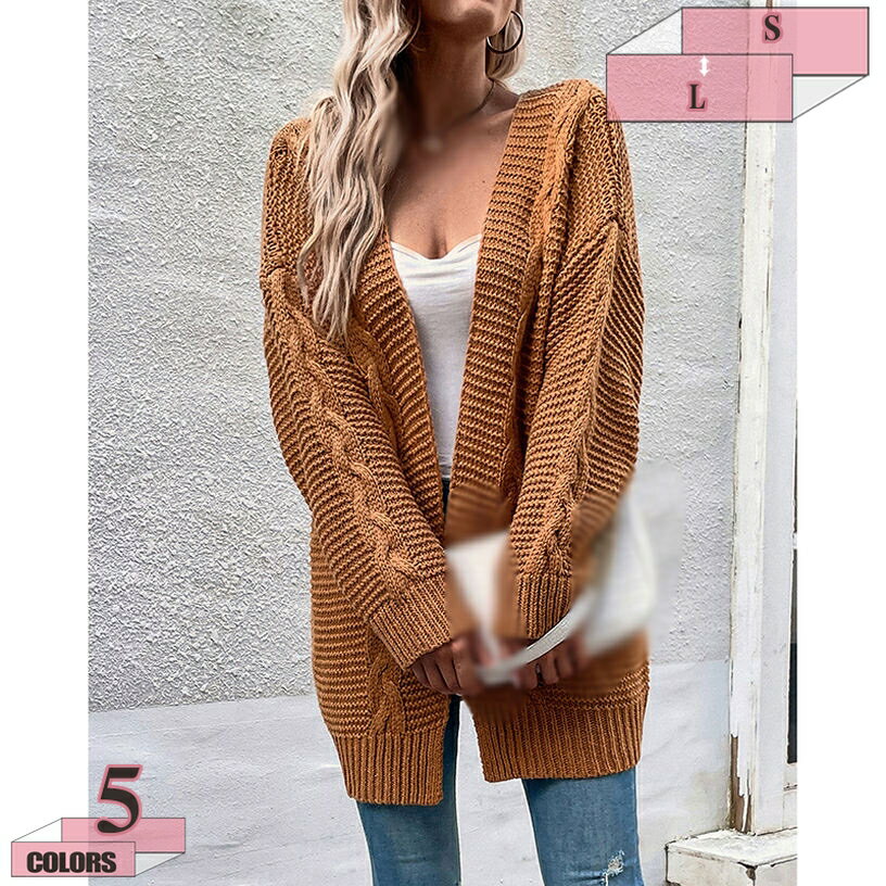 1000円OFFクーポン カーディガン レディース ロング丈 伸縮性 ニット 春 秋冬 外出 部屋着としてもOK 前開き ボタンなし 長袖 コーディガン ボレロ お洒落 トップス 通勤 デート 遊園地 イベント エレガントセーター gratiahome
