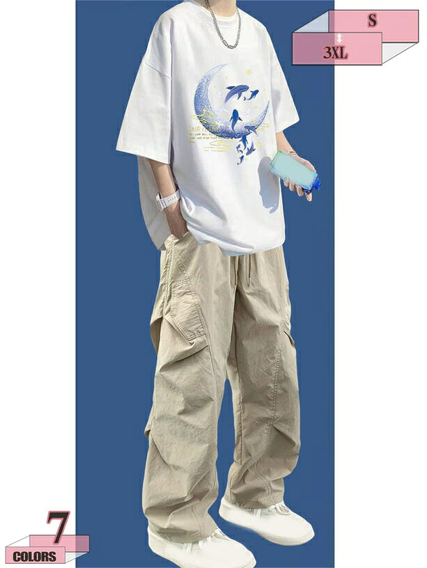 表地：綿メイン素材：コットン【セット内容】Tシャツ+ロングパンツ。トップスが着るだけでこなれ感をアップしてくれます。ロングパンツは太ももにスキマができるようにワイドシルエットで仕上げました！【快適生地】柔らかく通気性の良い生地を使用。シワになりにくく、肌触りサラッとした清涼感をキープ。吸汗速乾機能により、スポーツ時でもべたつかない快適さが特長です。【便利なディテール】このスポーツウェアセットにはゴム紐や便利なポケットが付いています。ゴム紐はフィット感を確保し、ポケットは小物を持ち運ぶのに便利です。【ロングシーズン使える】春から秋までロングシーズン使えるシンプルな半袖夏服メンズセットアップです！生地感は柔らかくて触り心地が良く、長時間の着用でも窮屈感がなく、着心地が抜群です。【適用の場合】通学、アウトドア、ジムや簡単な運動から旅行先やお泊まり、浜辺やキャンプ、デートやお出かけ、お買い物や散歩、バーベキューやパーティ、フェスなど、さまざまな場面で活躍してくれます。【商品仕様】 素材：綿、その他 対象：メンズ サイズ：M-3XL （単位：cm）サイズ表によって選択ください。　 季節：春 夏 秋 セット内容：半袖tシャツ＆ロングパンツ2点セット 【選ばれる理由】 盛夏に向けて通気性が良い素材を使用。 軽くてサラッと着れる肌触りのいい生地なので、ごわつきなく着用できるシャツセットアップです。 シーズンや流行に左右されないクルーネックのビッグTはメンズなら何枚でも持っていたい商品。 半袖＆短ズボンならではの開放感で、 蒸し暑い夏の夜も快適にお過ごいいただけます。 上下別で活用いただけるので、これ1着で色んなコーデを楽しめます！ ウエストはゴムで 適度に効いて、紐付きで便利です。 野暮ったくなり過ぎず、楽に履いていただける採寸にこだわりました。 【注意事項】 ※表示サイズがある場合、多少の誤差(約1-3cm、)が生じる場合がございます。 ※製造上、細かな汚れやシワ糸のほつれが発生する場合がございます。 ※モニターの発色の具合によって実際のものと色が異なる場合が御座います。 【関連キーワード】セットアップ 2点セット 大きいサイズ 小さいサイズ カジュアル リクルート 卒園式 卒業式 入学式 入園式 お宮参り 七五三 結婚式 パーティー 謝恩会 通勤 服装 スカート パンツ 春 夏 秋検索用の情報のみです。実際の製品情報は実物に基づいてご確認くださレディース 春 トップス きれいめ セットアップ スカート 春服 レディース セットアップ スカート 50代 春夏ロングジャケット 春 スエット スカート 春 大きいサイズセットアップ メンズ 夏洋服セット セットアップ レディース 夏 きれいめ きれいめ洋服セット パンツ ワンピース カジュアル 春夏 スカート レディース セットアップ 春夏 スカートセットアップ 夏 韓国 夏服 レディース セットアップ 韓国 夏服 セットアップ 韓国 キッズ 160 大きいサイズ メンズ スポーツ メンズ レディース 部屋着 夏用部屋着セットアップ メンズジャージ 上下セット メンズ 半袖 セットアップ カジュアル トレーニング スポーツウェア 夏服 上下セット セットアップ tシャツ ハーフパンツ 半袖 メンズ 夏 ルームウェア