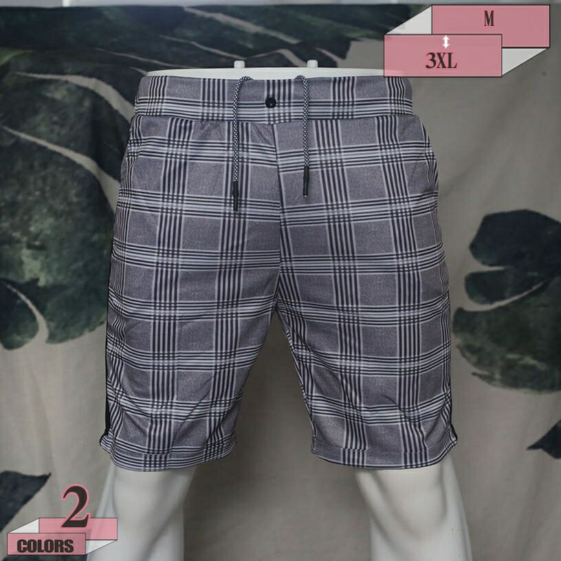 777円OFFクーポン ハーフパンツ メンズ チェック ハーフパンツ チェックパンツ ボトムス ショートパンツ チェック柄 メンズパンツ イージーパンツ 総柄 シンプル ルームウェア リゾート カジュアル ダンス 衣装 ストリート おしゃれ gratiahome