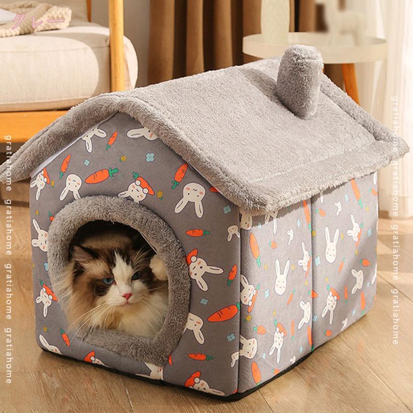 犬 猫 ベッド ドーム 冬 室内 ペットベッド ドーム型 ペットハウス 2way 折りたた...