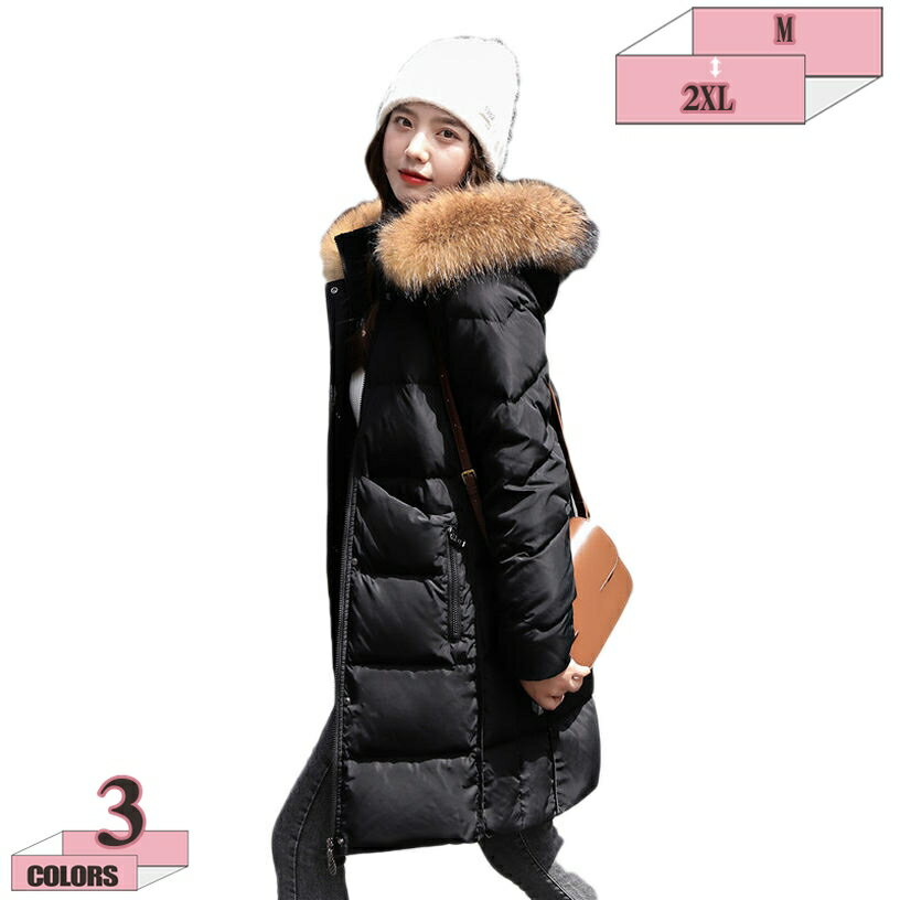 777円OFFクーポン ダウンコート レディース 冬 ダウンジャケット ロングコート 大きめポケット ファー付き ポケット付き ファー 取り外し可能 アウター ジャンパー ミドル丈 コート きれいめ ダウンジャケット 防寒 暖かい 50代 40代 30代 20代 gratiahome