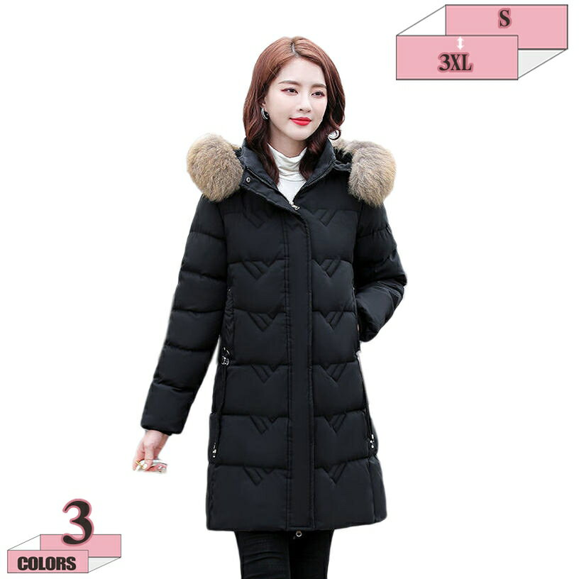 1000円OFFクーポン ダウンコート レディース ダウンジャケット ファー 毛皮 ダウンコート アウター 暖かい Aライン キルティング ミディアム丈 フード付き 厚手コート 暖かい 軽量 防風 防寒 秋冬服 オシャレ 大人 ママ 60代 50代 40代 30代 20代 gratiahome