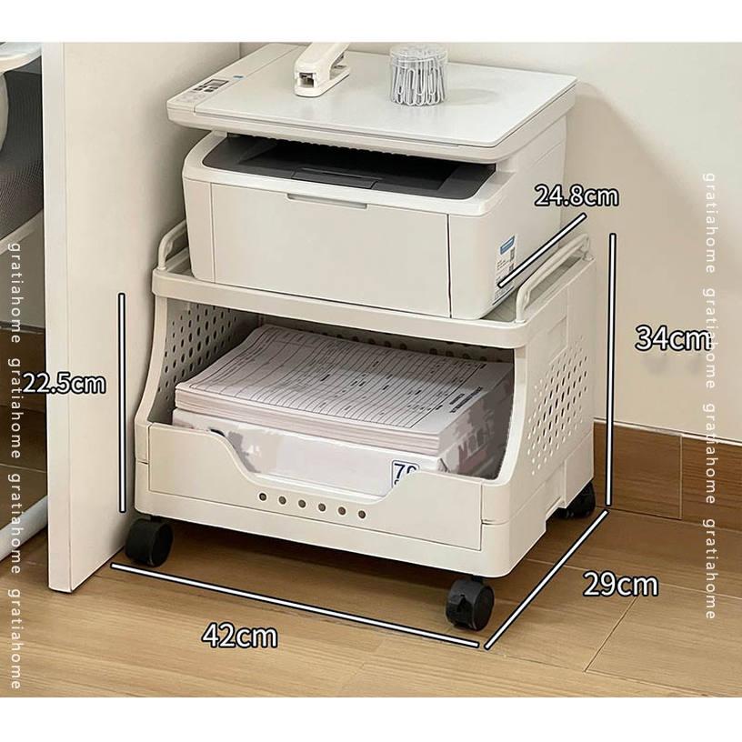 500円OFFクーポン ブックオーガナイザー ブックシェルフ ワゴン 本棚 書類収納 書類棚 収納棚 ラック キャスター付き ブックスタンド 調味料ラック バスケット 隙間収納 おしゃれ 多目的ワゴン デスク収納キャビネット リビング収納 本収納 gratiahome [3]