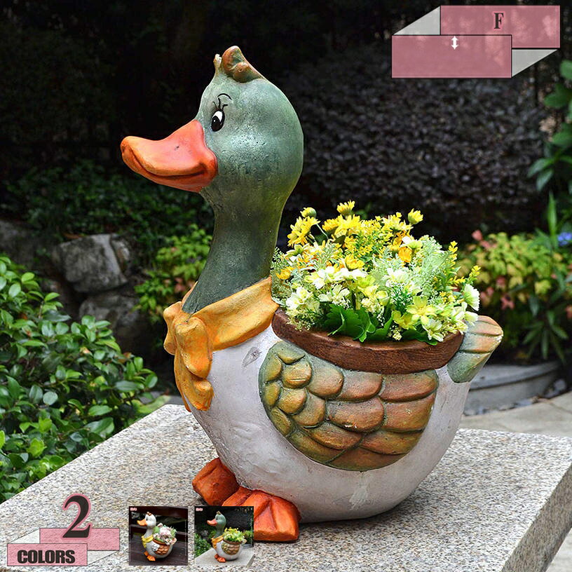 1000円OFFクーポン アヒルの置物 動物 アニマルオブジェ アヒル ガーデン…