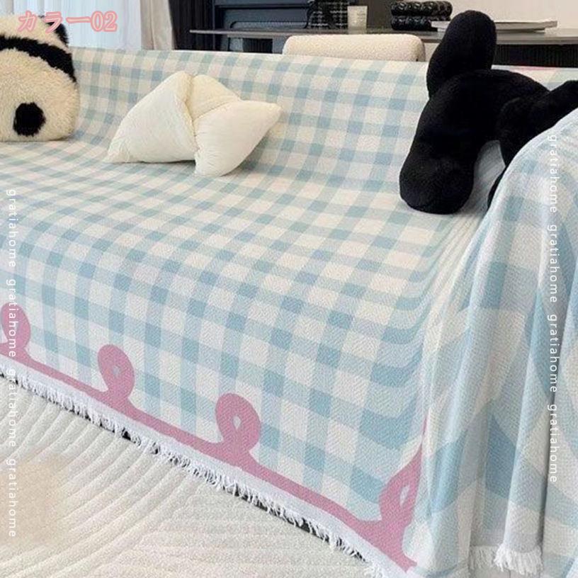 500円OFFクーポン マルチカバー ソファー 花柄 長方形 おしゃれ ベッド こたつカバー 綿 ソファーカバー 3人掛け マルチ カバー 2人掛け ファブリック ソファ ひざ掛け 毛布 四季通用 多機能 汚れ防止 洗える 年中使用 保護カバー 毛布 gratiahome [3]