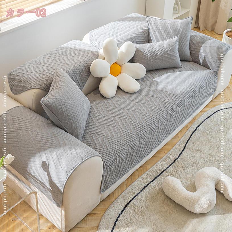 1000円OFFクーポン ソファーカバー ソファーシーツ オシャレ 現代風 犬猫対策 ペット用 ソファカバー 1人 2人 3人掛け 替えソファカバー 滑り止め 防塵 汚れ防止 傷防止 爪とぎ防止 洗える マルチカバー ソファー保護カバー 四季適用 gratiahome [3]