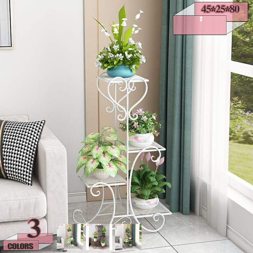 777円OFFクーポン 花台 鉢スタンドフラワースタンド アイアン おしゃれ ガーデンラック 4段 棚 プラン..