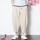 1000円OFFクーポン イージパンツ メンズ 9分丈 チノパン ワイドパンツ サルエルパンツ パンツ クロップドパンツ 大きいサイズ リラックス パンツ 綿 男性 ビッグ ナチュラル 清涼 春服 春 夏 夏用 夏服 秋 秋服 ゴム 涼しい カジュアル 無地 敬老の日 父の日 gratiahome