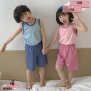 1670円OFFクーポン キッズ 男の子 女の子 タンクトップ ショートパンツ 上下セット パジャマ 部屋着 ルームウェア 子供 夏 寝間着 2点セット リラッ...