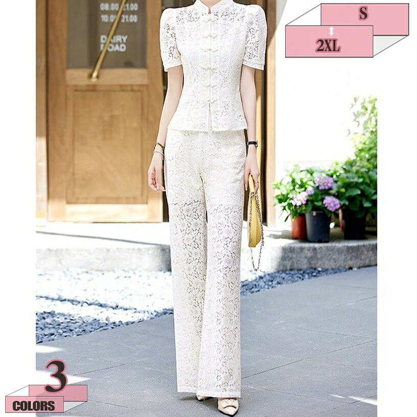 1000円OFFクーポン パンツドレス レディース パンツスーツ ゆったり キレイめ シンプル 大きいサイズ 通勤 普段 2点セット 洗える セットアップ お洒落 スーツ ワイドパンツ オフィス フォーマル エレガント 上下 トップス ブラウス ファッション gratiahome