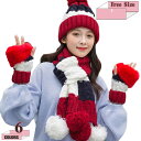 1670円OFFクーポン マフラー ニット帽子 3点セット クリスマスプレゼント ニット帽子 キャップ セット ビーニーキャップ 防寒 保温 運動 ママ 婦人 ...