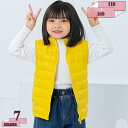 1000円OFFクーポン キッズ ダウンベスト 女の子 男の子 ライトダウン 袖なし 子ども 保温 防寒 無地 vネック 薄手 ジュニア アウター 軽量 秋冬 ...