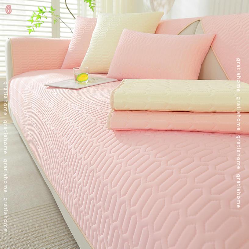 1000円OFFクーポン 夏用ソファカバー 北欧風 北欧デザイン 柔らかい 無地 ソファーマット 折り畳み 肘掛け 猛暑対策 洗える インテリア 模様替え マルチカバー ソファーカバー 涼しい お洒落 滑り止め 夏用 ソファカバー 汚れ防止 防滑 冷感 四季適用 gratiahome [3]