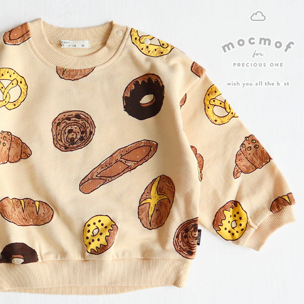 【楽天1位!】 mocmof 綿100% ベビー服 子供服 男の子 女の子 パン 80 90 ベビー スウェット トップス 赤ちゃん 服 長袖 秋 冬 春 プリ...