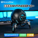 ★20%オフクーポン★ワイヤレス ポータブル スピーカー GravaStar Mars Pro 20W サウンド Bluetooth 5.0 強力な低音 15時間再生 RGBライト デュアルスピーカー パッシブラジエーター ステレオペアリング機能 オーディオHD USB-C充電 ブラック