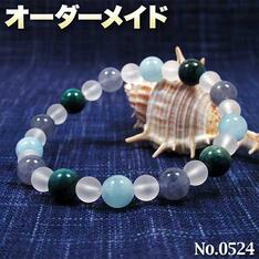 【雨女様リクエスト商品】☆完全オーダーメイド☆パワーストーン・天然石・こんなの欲しい!◆No.0524◆・4種類の天然石をMixした水属性ブレスレット♪