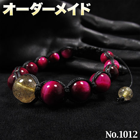 【淳様リクエスト商品】☆完全オーダーメイド☆パワーストーン・天然石・こんなの欲しい!◆No.1012◆・ゴールドルチル＆ピンクタイガーアイのシャンバラブレスレット♪