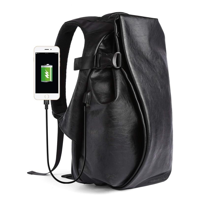 乐天商城 - [Lavancia] 30L-40Lの特大大容量 PU革リュックサック PCバックパック メンズ レディース カジュアルバッグ おしゃれ 人気 男女兼用 盗難防止 通勤 通学 出張 旅行 黒 【正規品】