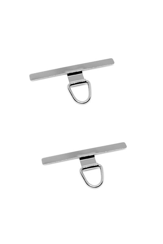 [wumio] ステンレス スマホストラップホルダー T型 シルバー 2個セット スリム 携帯 ネックストラップ スマホ ストラップ アクセサリー ホルダー スマホショルダー 落下防止