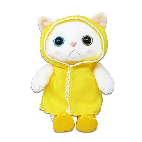 乐天商城 - 内藤デザイン研究所(Naitou Design) choo choo cat コスチューム S 雨ふり(イエロー) 猫 ぬいぐるみ 高さ約20cm