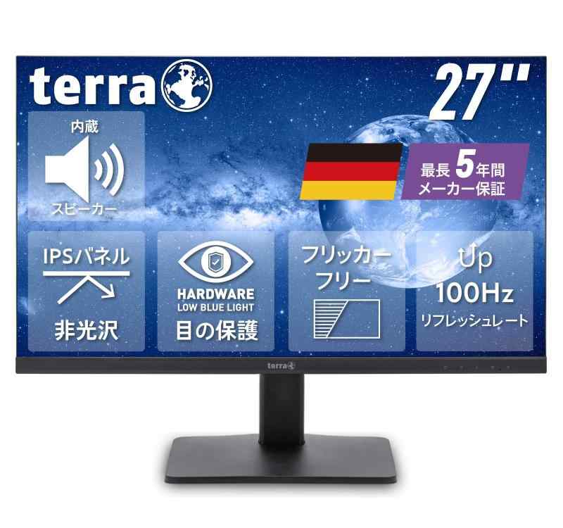 TERRA 2748W 27インチ モニター 最長 5年 IPS 非光沢 フルHD 100Hz HDMI/Displayport/USB Type-C ハードウェアブルーライトカット 3W×2スピーカー ヘッドホン端子 傾き調整