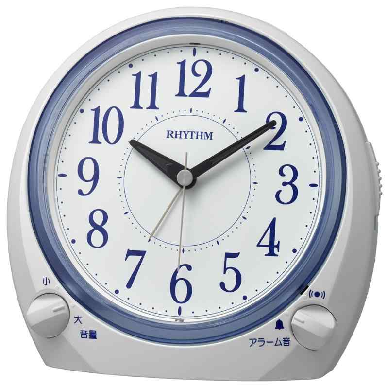 Watches - リズム(RHYTHM) 目覚まし時計 電子音/ベル音 2種類アラーム切換え可能 連続秒針 ライト付き 白 8RA648SR03