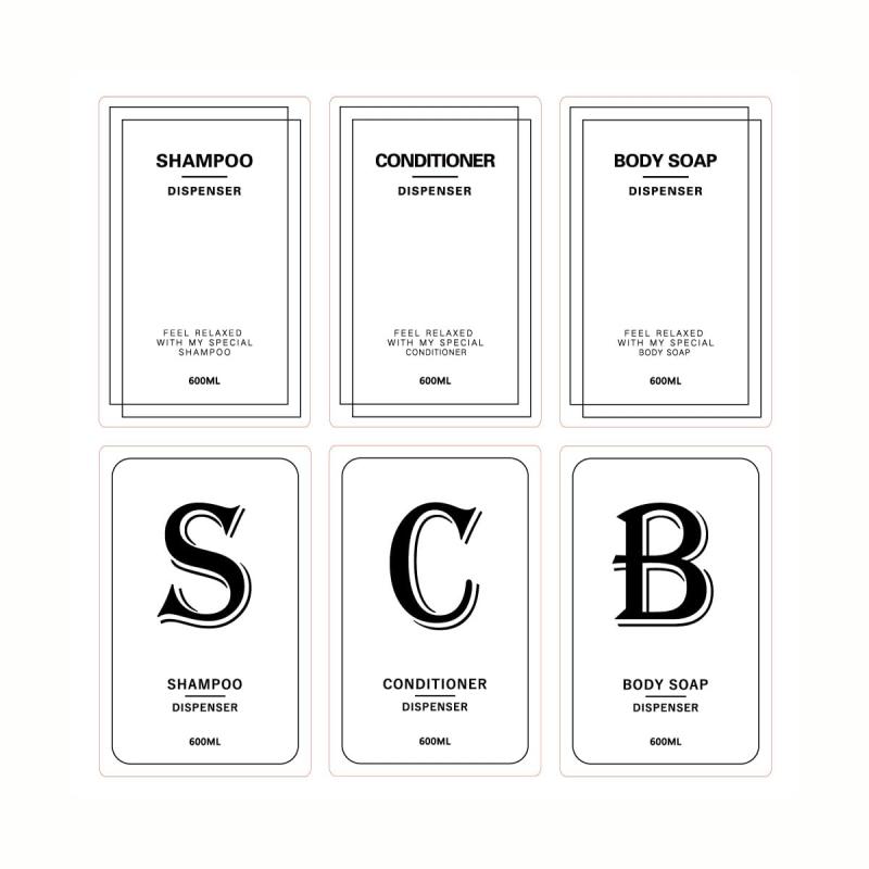 シャンプーボトル用 ラベル ディスペンサー 防水シール 詰め替えボトル用 ステッカー シャンプー コン..