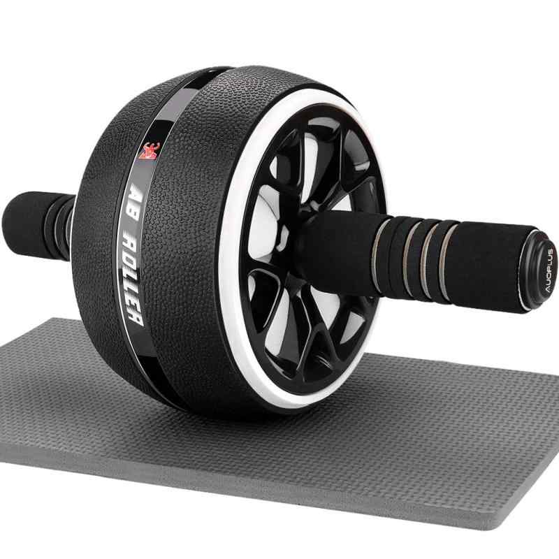 AUOPLUS 腹筋ローラー 膝マット付き アブホイール 静音 一輪 腹筋 トレーニング器具 筋トレグッズ エクササイズローラー 体幹 ストレッチ ダイエット器具 男性/女性 初心者/上級者 アブローラ