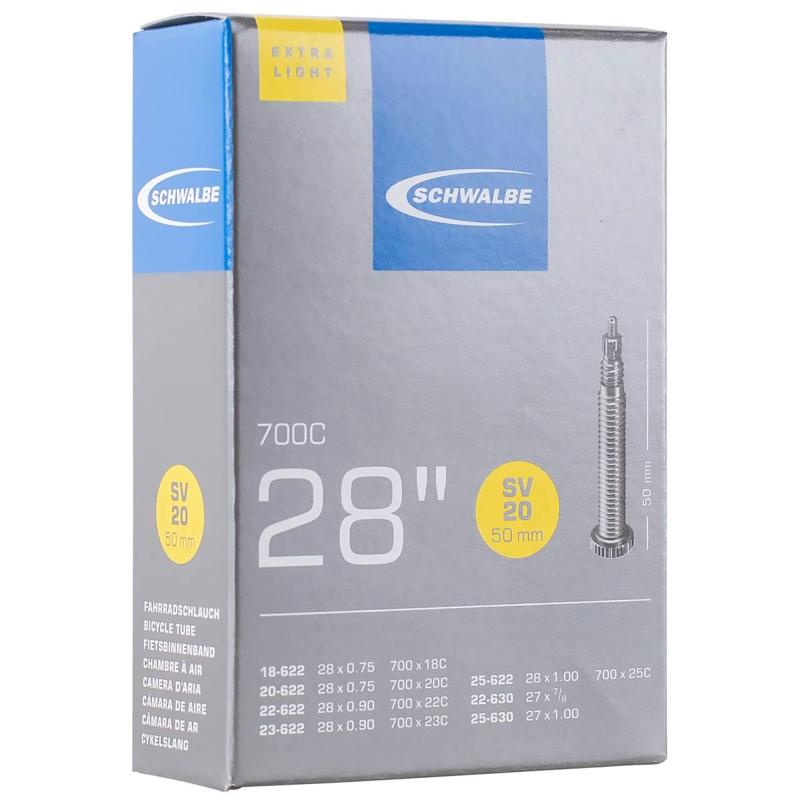 SCHWALBE(シュワルベ) 【正規品】700×18/25C用チューブ 仏式 50mm ミディアムロングバルブ 20SV-ML