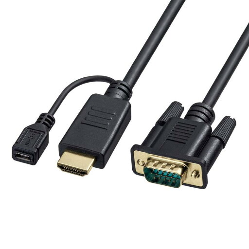 サンワサプライ HDMI-VGA変換アダプタケーブル(HDMIオス-ミニD-sub15pinオス) 3m ブラック KM-HD24V30 サンワサプライ HDMI-VGA変換アダプタケーブル(HDMIオス-ミニD-sub15pinオス) 3m ブラック KM-HD24V30