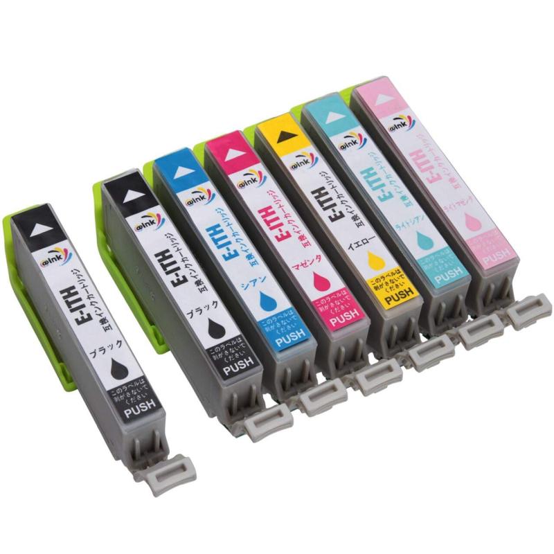 エプソン インク イチョウ 互換インク 【7本セットITH-6CL(BK/C/M/Y/LC/LM)+BK1本x大容量x残量表示x個包装xICチップx対応機種EP-811AB/EP-811AW/EP-709A/EP-710A/EP-711A/EP-810A