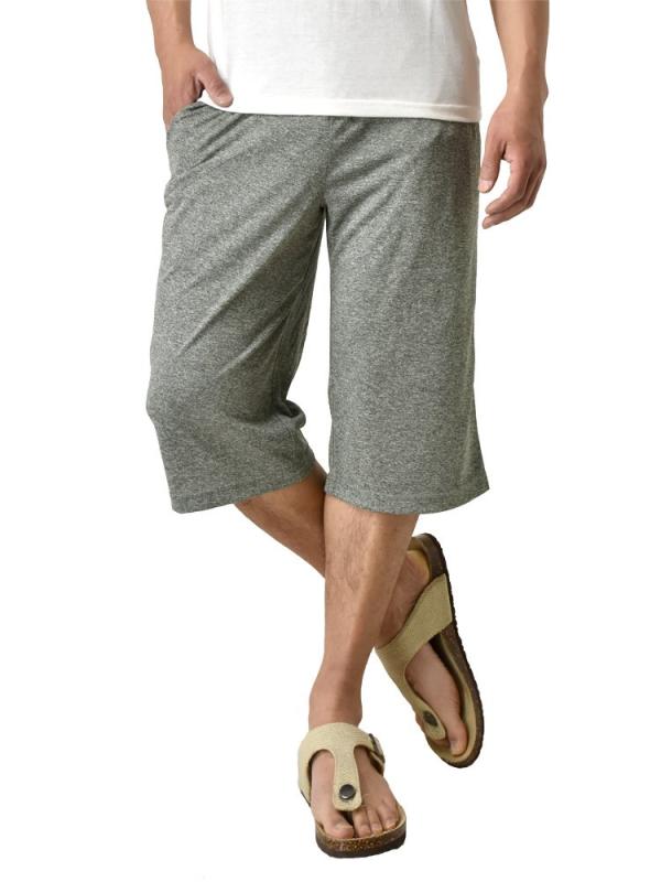 [アルージェ] カチオンドライ 吸汗速乾 接触冷感 UVカット UPF50+ ステテコ ハーフパンツ イージーパンツ パジャマ メンズ / 001-A3L /