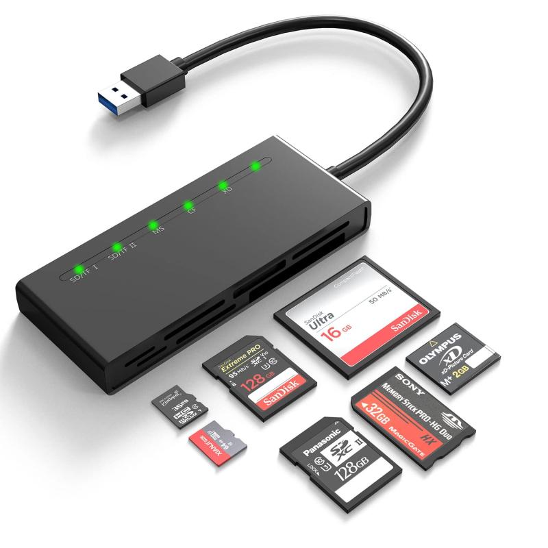 USB C SDカードリーダー、7 in 1 USB C マルチカードリーダー SD/Micro SD/CF/XD/MS/MMCカメラメモリカード
