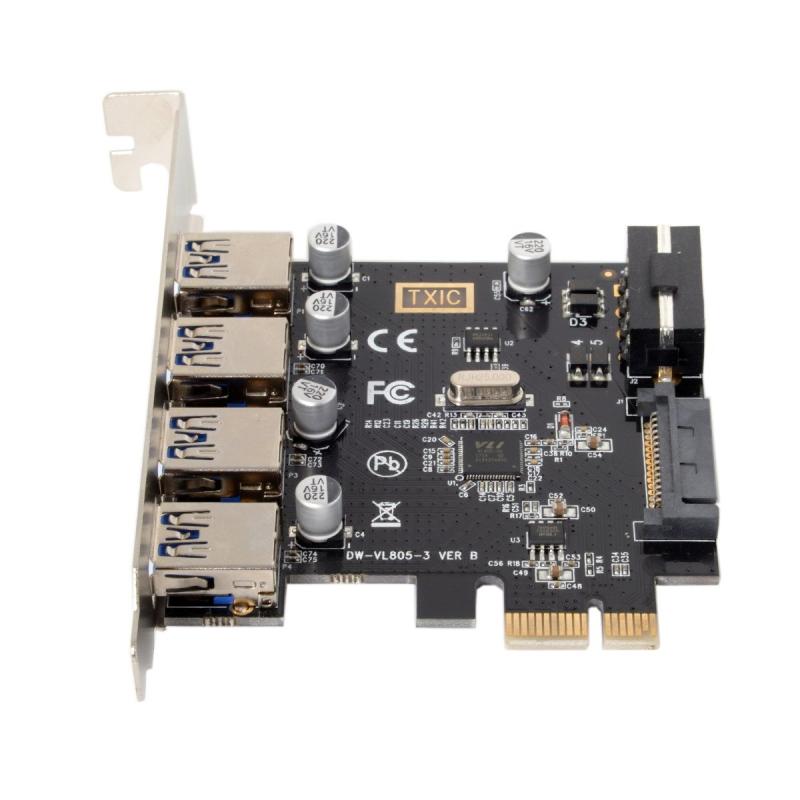 Cablecc USB 3.0 フロントパネルヘッダー 5Gbps 19ピン 20ピン - PCI-E 1X Express Card VL805アダプター。
