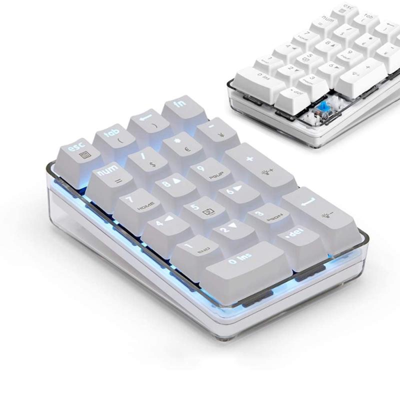 テンキーパッド赤軸メカニカルポータブルUSB着脱式 5000万回高耐久 白いバックライトモード付き iMac MacBooks PC Laptops 対応