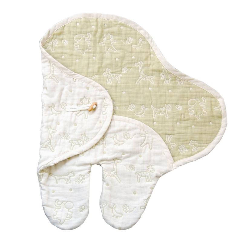 Scribble Scrabble（スクリブルスクラブル） Rat,tat,tat オーガニックコットン 6重ガーゼ足つきアフガ..