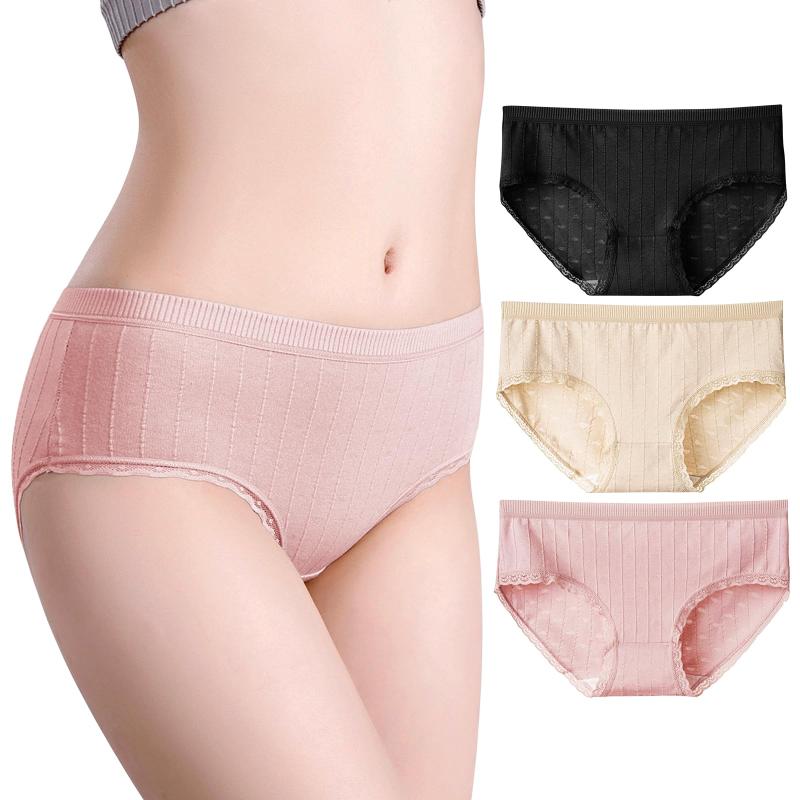 [ARZER] ショーツ レディース 純綿 3枚セット 下着 シームレス パンティ 抗菌加工 無地 吸水速乾 女性用 パンツ 美尻・桃尻メイク 食い込まない 快適 柔らかい かわいい コットン 蒸れない