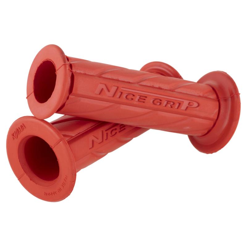 乐天商城 - キジマ(Kijima) バイクパーツ グリップ NICEネオミニ ラバー製 110mm φ22.2mm 貫通タイプ 汎用 レッド 201-6725