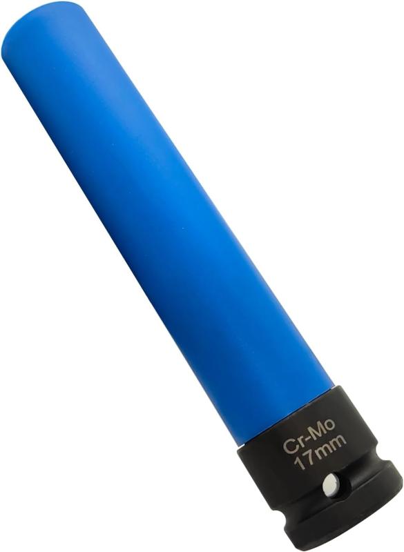 1/2" 超ロングドライブインパクトラグナッ 保護スリーブ付きトソケット インパクトレンチ 傷つかない薄口ソケット 薄肉ホイールプロテクター