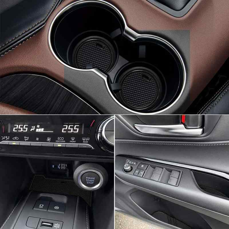 Auovo トヨタ ハリアー 80系 専用 ポケットマット ンテリア ラバーマット【MXUA8# AXUH8# R2.06～現行】車種専用 ドアポケットマット ゴムマット コンソールマット ドレスアップパーツ 内装パーツ