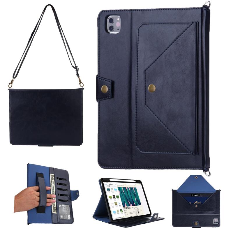 2021新型モデルiPad Pro 11第3世代5GケースiPad Air 4 ケース ショルダー ハンドバンド付 iPad 10.9インチ2020とiPad Pro 11 2021/2020/2018 カード収納 紙幣収納 スタンド機能 Apple P