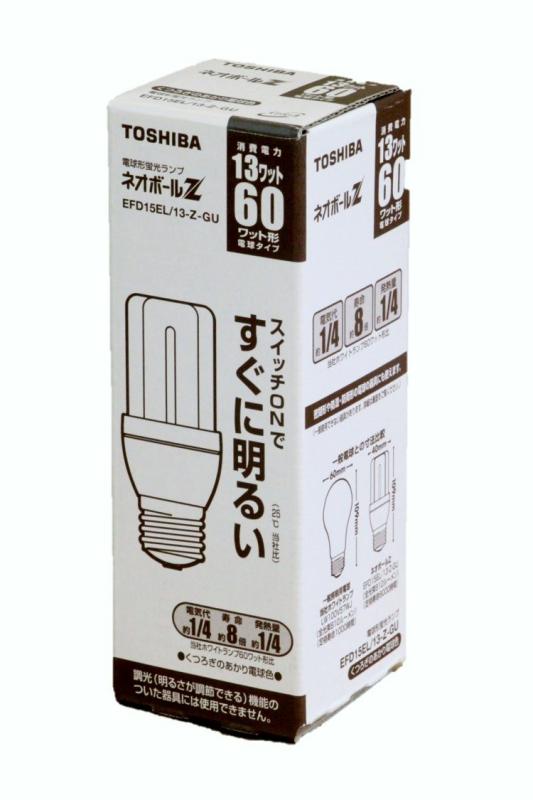 Rakuten - 東芝 ネオボールZ 電球形蛍光ランプ 電球60ワットタイプ 電球色 EFD15EL/13-Z-GU
