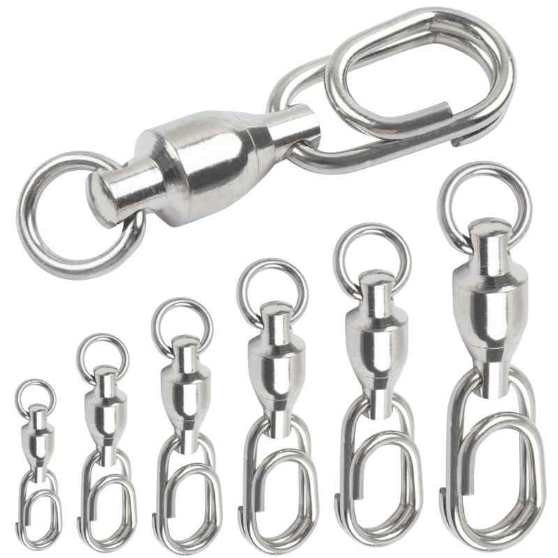 スイベル スナップ ボールベアリングスイベル 釣り サルカン ステンレス 強靱溶接リング付き 25個セット 0#～6#