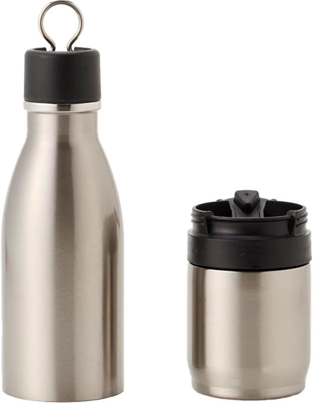 乐天商城 - トーン GU-03 ジョイン 真空断熱ボトル500ml＋タンブラー300ml ステンレスボトル 水筒 マイボトル コネクトボトル 大容量800ml
