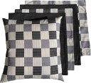 座布団カバー 59 63 5枚セット 和市松 黒色 59x63 5枚組 八端判